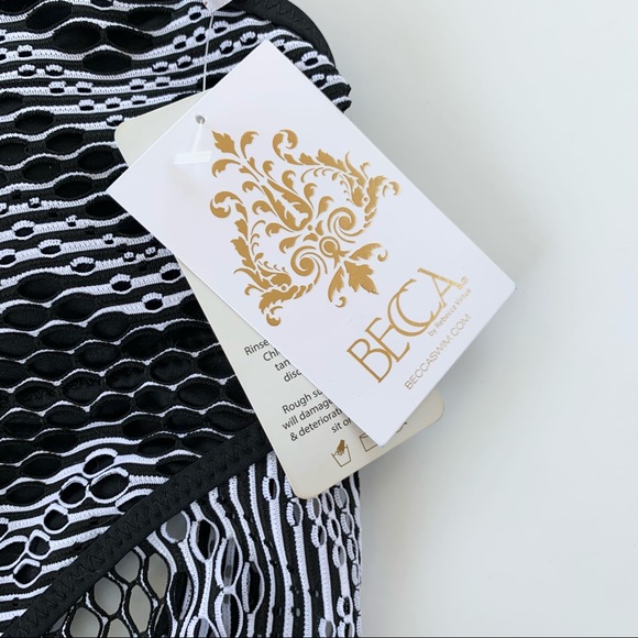 BECCA Aurora High Neck Crochet Lace Swimsuit S NWT - Picture 10 of 13